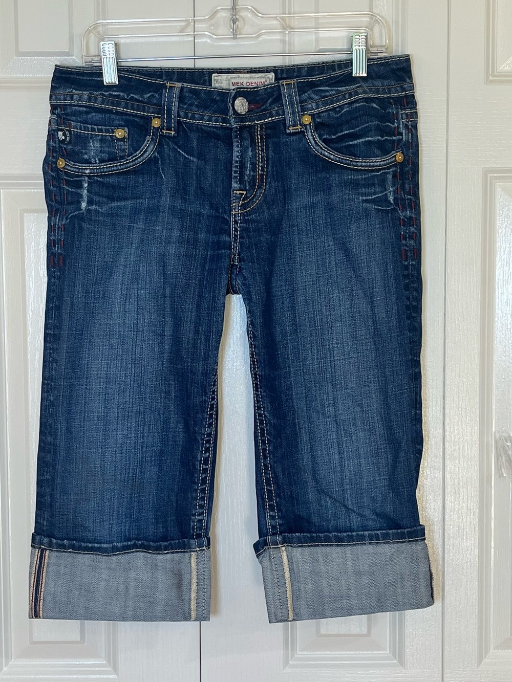 Mek Denim Capetown Low Rise Capri’s Cuffed Hemlock Woman's Size 30